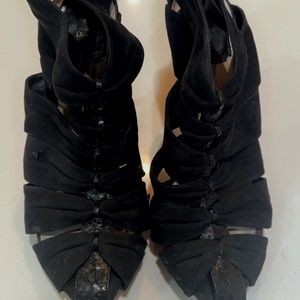Christian Dior Vintage Black Suede Heels Size 37